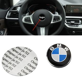 Kit 7 Emblemas LOGO BMW Blanco Negro TAPA BUJES