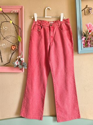 Pantalón vaquero vintage rojo