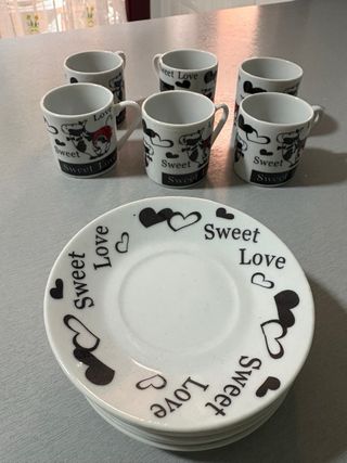 Tazas y platos de café Sweet Love