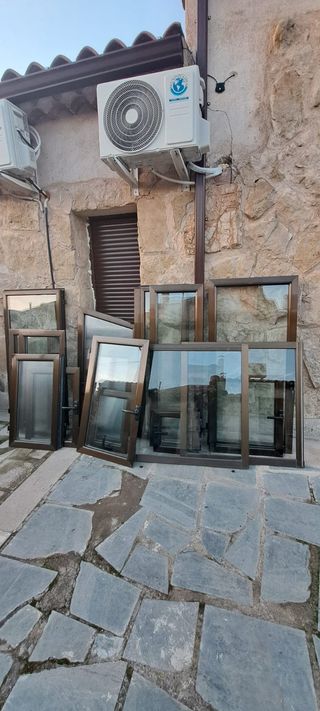 Lote ventanas aluminio bronce sin marco