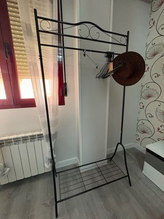 Burro perchero/zapatero forja negro