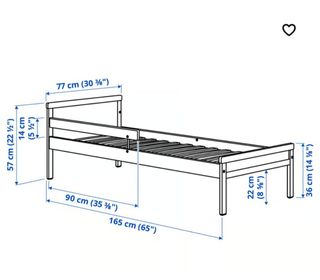 Cama infantil de madera con barrera