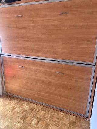 Litera 2 camas abatibles madera y metal