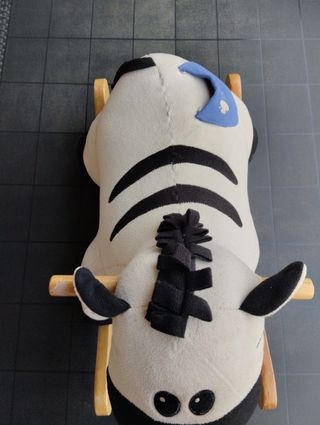 Dondolo zebra peluche e legno