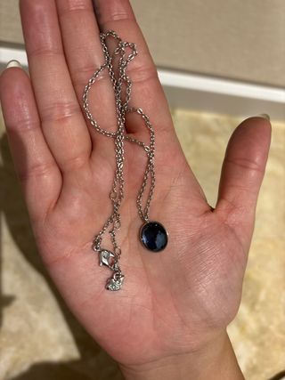 Collar Swarovski Azul Plata