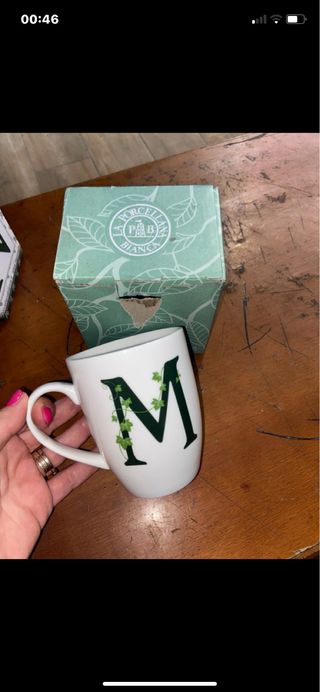 Tazza colazione P.B.B. BIANCA con lettera M