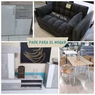 Conjunto Hogar : Sofá, Salón TV y Comedor