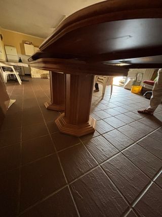 Mesa de comedor extensible de madera maciza