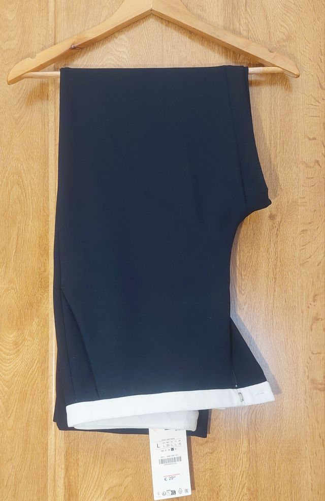 Pantalón Zara Negro Estilo Chanel Talla L