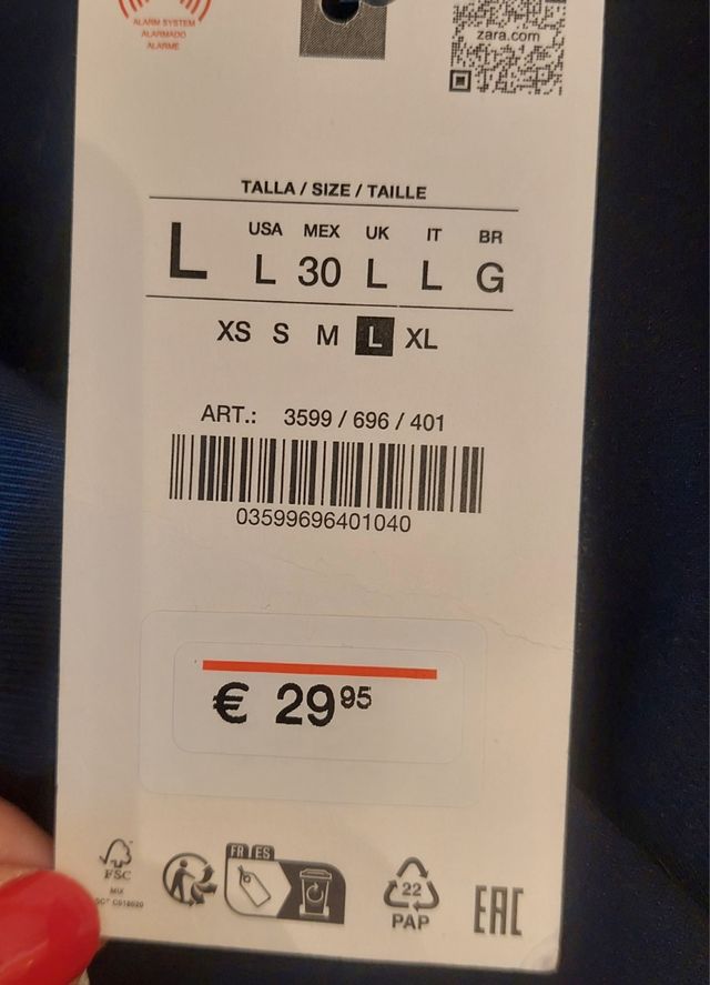 Pantalón Zara Negro Estilo Chanel Talla L