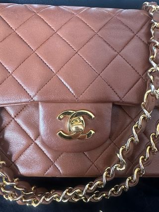 Bolso Vintage Chanel Medium Flap Caramel. Full set