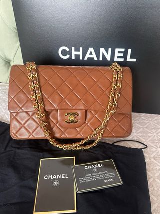 Bolso Vintage Chanel Medium Flap Caramel. Full set