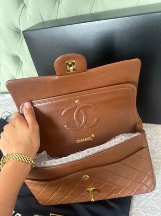 Bolso Vintage Chanel Medium Flap Caramel. Full set