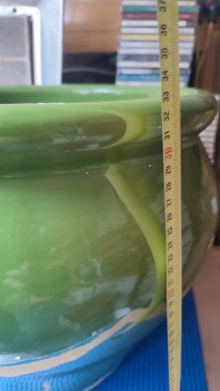 Macetero grande verde cerámica