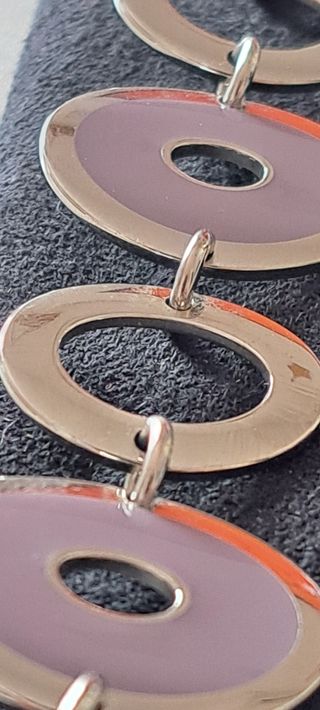 Pulsera Lotus Mujer Vintage Lila y Plata
