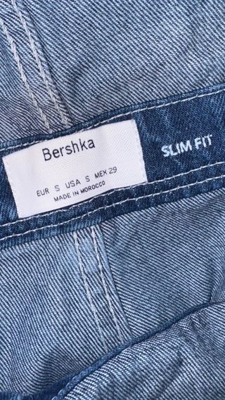 Peto Overol Vaqueros Bershka Slim Fit Hombre S
