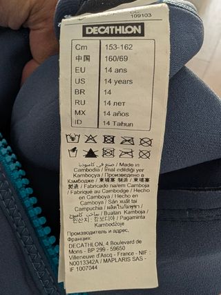 Traje Neopreno Niño Corto Talla 14 Años