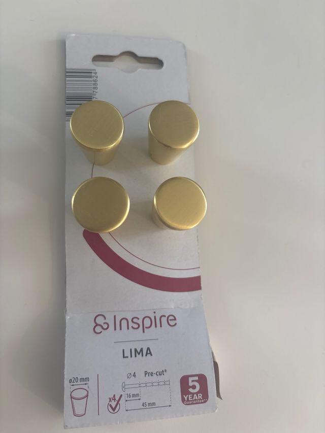 Tiradores dorados Inspire LIMA x4 nuevos