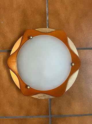 Lámpara de techo madera y cristal