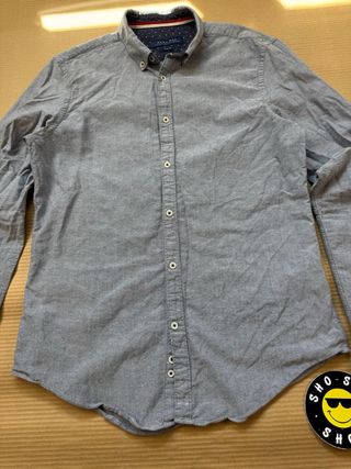 Camisa Zara Man Oxford Azul Claro Talla M
