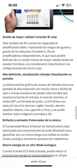 Amplificador Yamaha Receiver