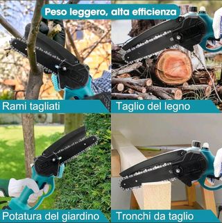 Motosega 6" 2 Batterie 48V + Accessori