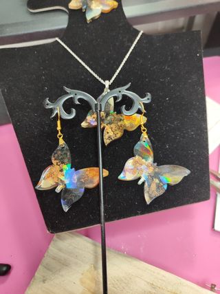 Orecchini Farfalla Glitterati Arcobaleno/Argento