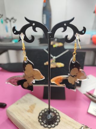 Orecchini Farfalla Glitterati Arcobaleno/Argento