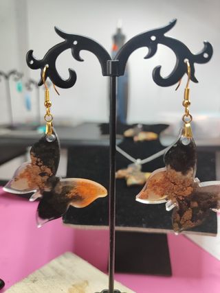 Orecchini Farfalla Glitterati Arcobaleno/Argento