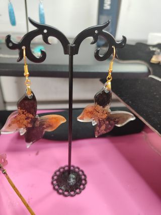 Orecchini Farfalla Glitterati Arcobaleno/Argento