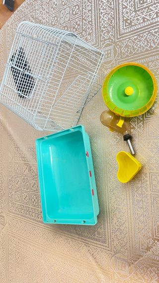 Jaula Hámster con Rueda, Bebedero y Comedero