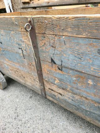 Baúl industrial madera y metal