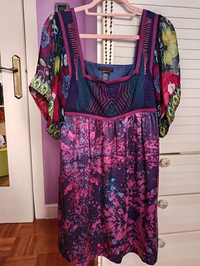 Vestido Custo Seda Morado