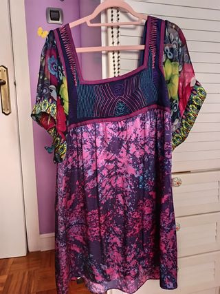 Vestido Custo Seda Morado