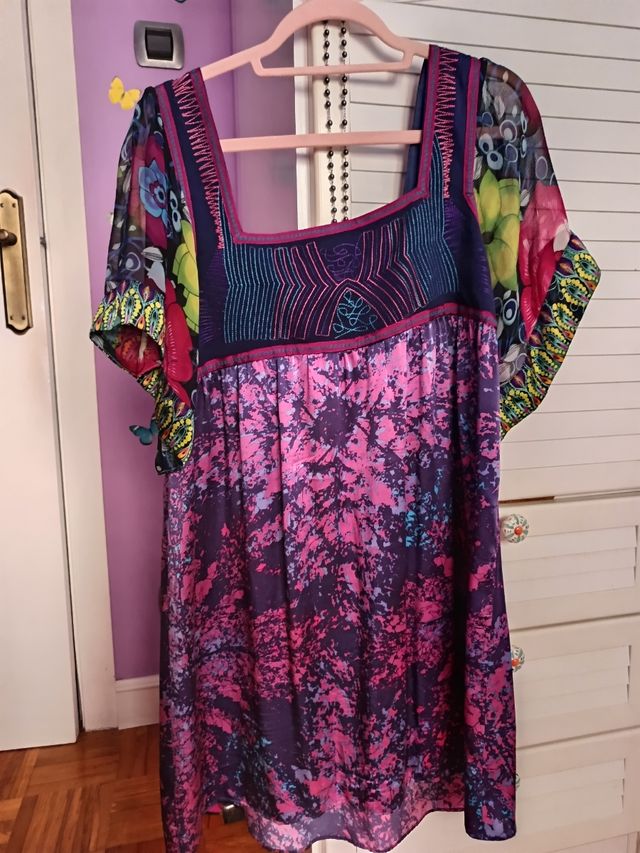Vestido Custo Seda Morado