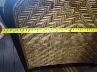 Butaca de mimbre y madera