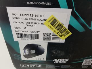 Casco Moto Modular LS2 ADVANT Negro Mate Talla M