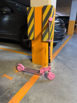 Monopatín rosa Racing Scooter plegable 