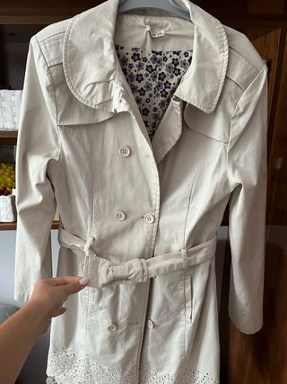 Gabardina niña beige