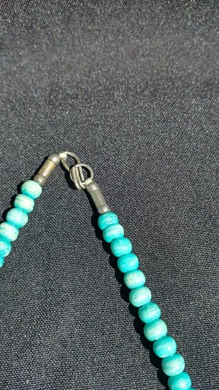 Colar artesanal osso bege e azul