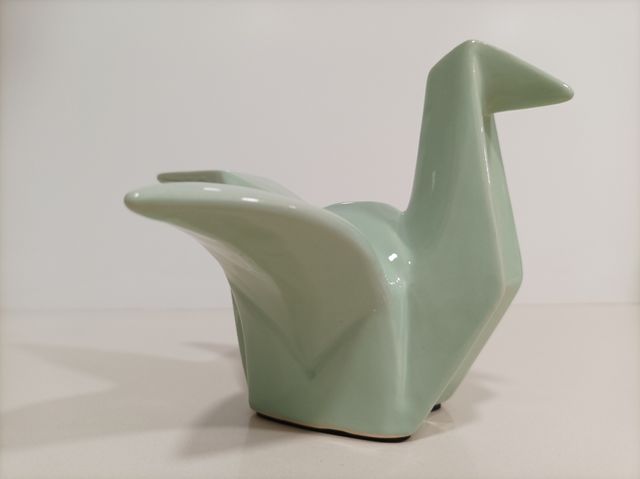 Figura pajarita cerámica esmaltada