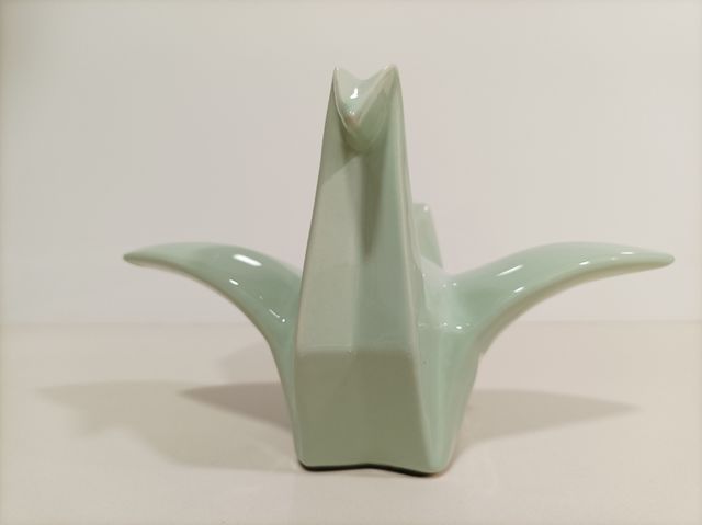 Figura pajarita cerámica esmaltada