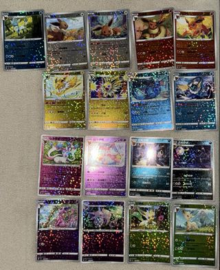 Lote 17 Cartas Pokémon Eevee y Evoluciones