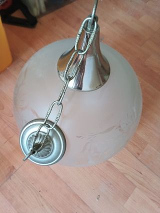 Lámpara colgante vintage de cristal esmerilado