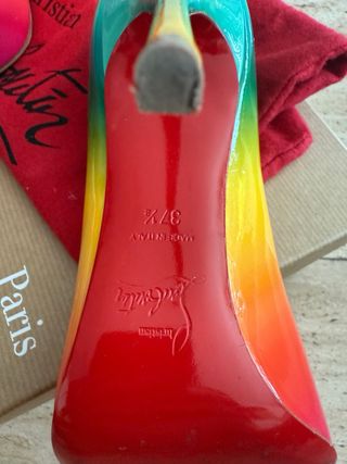 Zapatos Louboutin Tacon Degradado Rosa Verde Azul