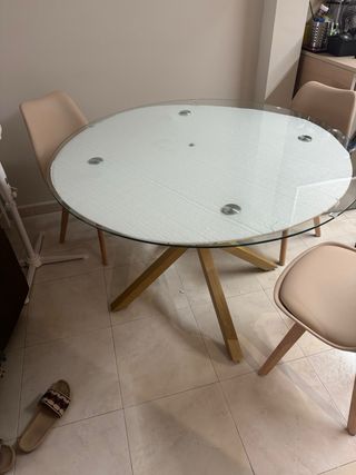 Mesa redonda cristal 120cm
