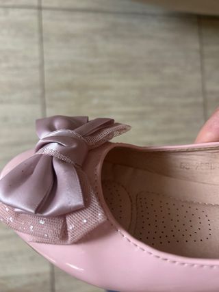 Zapatos fiesta niña lazo rosa talla 35