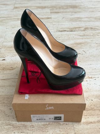 Zapatos Louboutin Charol Negro Talla 37.5