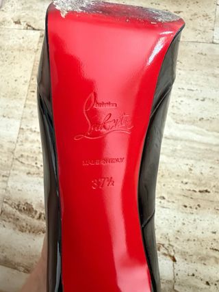 Zapatos Louboutin Charol Negro Talla 37.5