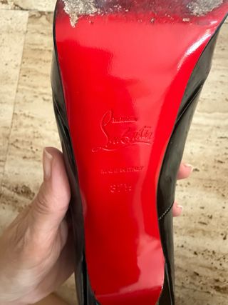 Zapatos Louboutin Charol Negro Talla 37.5